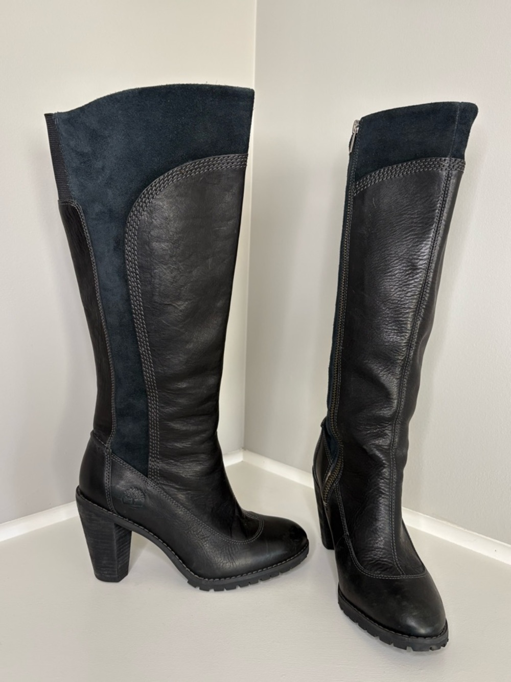 Timberland Earthkeepers Exeter Height Tall Boot Black Leather Suede